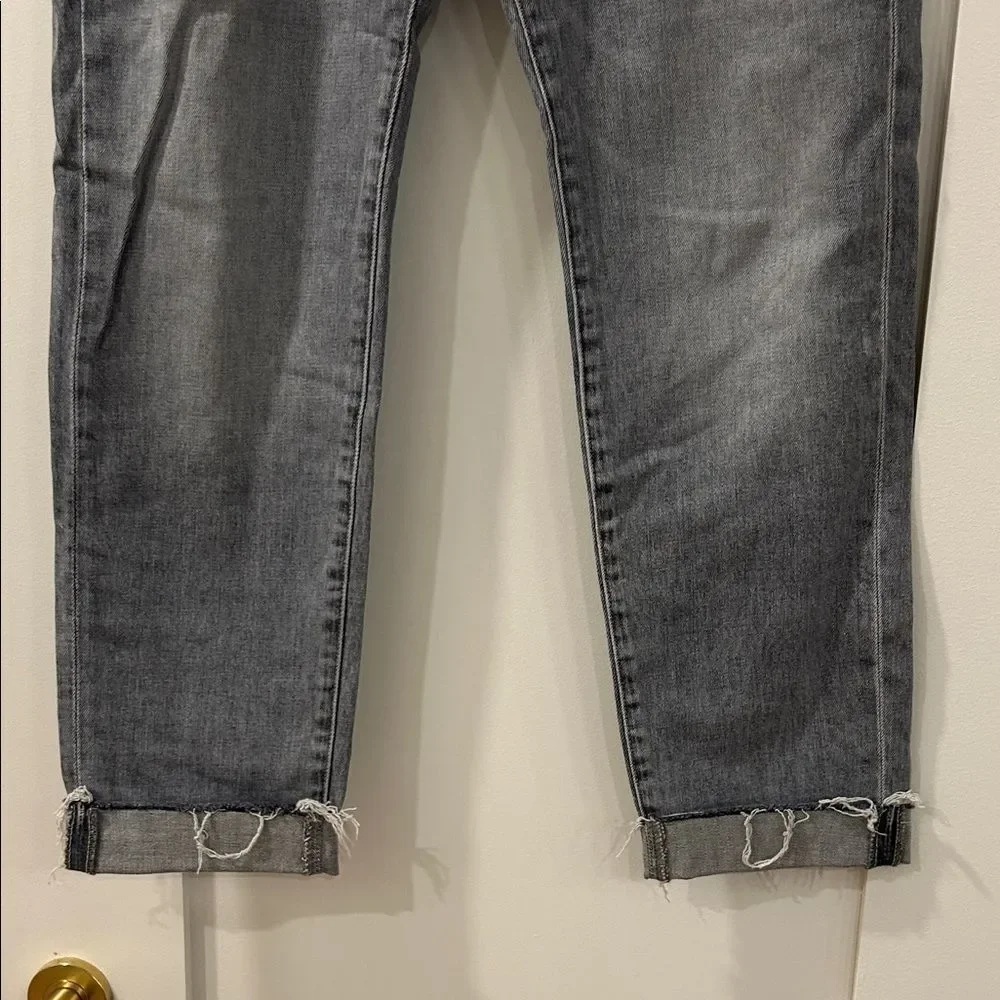 MOTHER Gray Scrapper Cuff Ankle Fray Jeans, Size 30